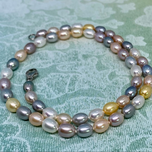 Honora Pastel Oval Freshwater Pearl Necklace - Picture 3 of 6